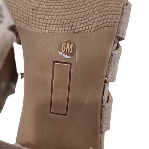 Francesca's 2" Strappy Sandal Grandcentral Tan Shoes lace up Back 6 - Picture 7 of 7